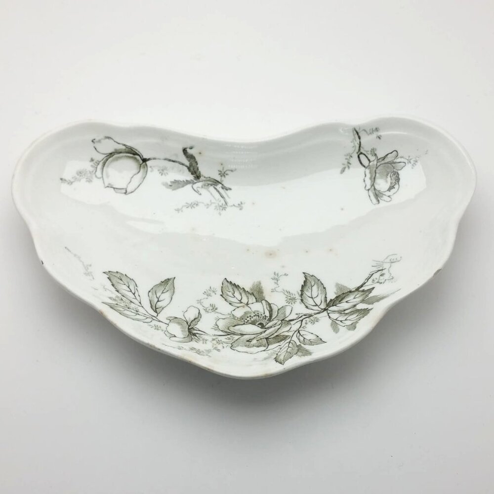 Antique Ridgways England Royal Semi Porcelain Tulipe Crescent Trinket Dish